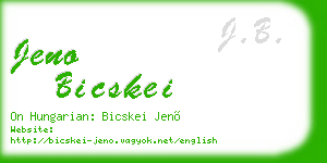 jeno bicskei business card